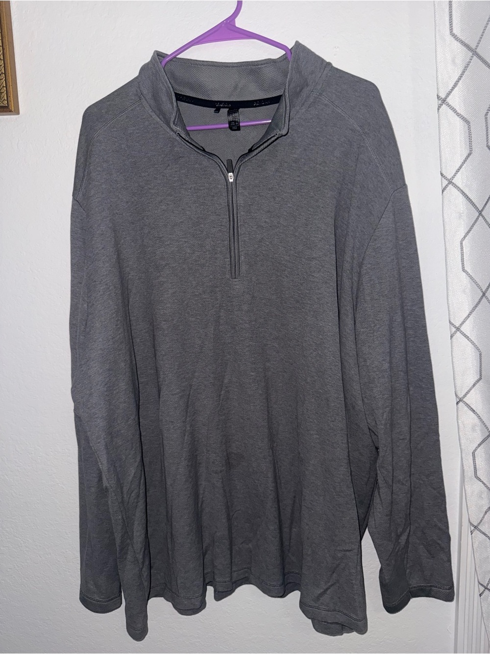 adidas Men's Gray Quarter-Zip Sweater
